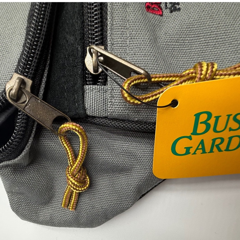 Vintage Busch Gardens Passport Member Fanny Pack Waist Bag Grey Canvas - Picture 7 of 8